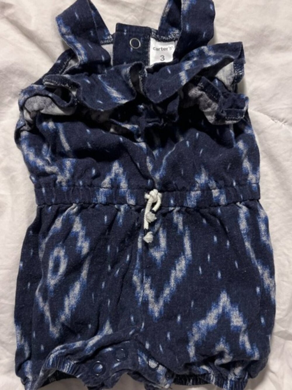 Blue and white baby romper 0-3 month